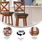 Flash Furniture Felicity Wood Classic Crossback Swivel Bar Height Barstool w/Padded Blk LeatherSoft Seat, Oak ES-UN1-29-OAK-GG - alternate 8